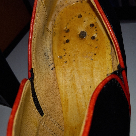 Black and red leather Italian clogs - Picture 5 of 11